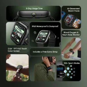 Watch 6 2.04'' TFT Screen, Bright Clear Visuals Smart Watch
