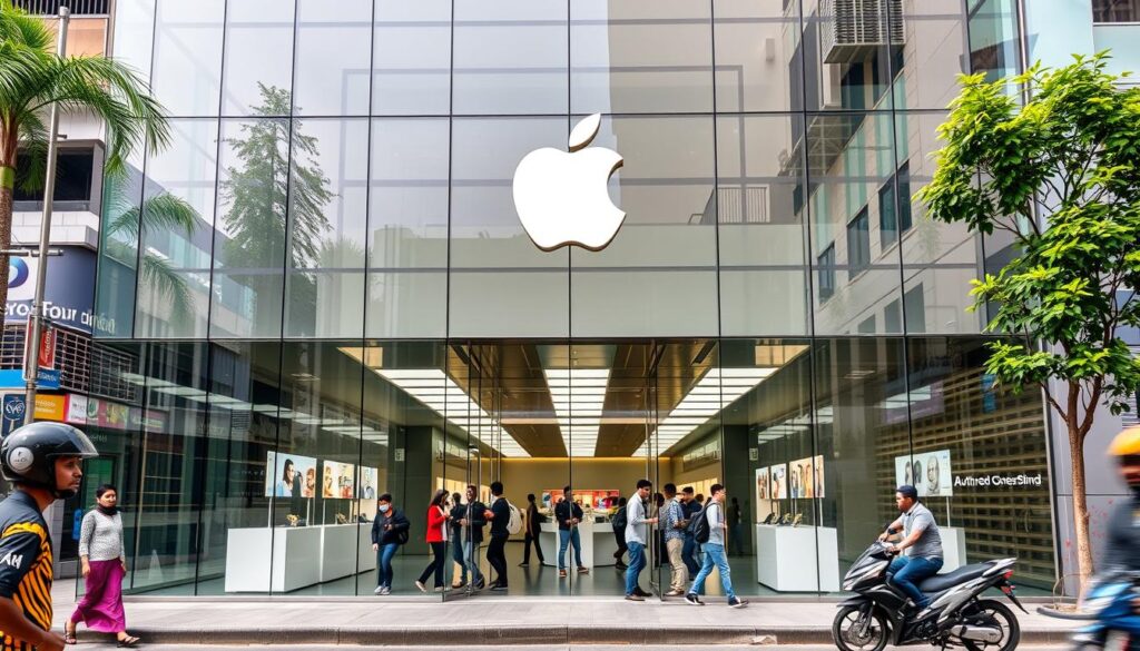 Authorized Apple retailer storefront in Bangladesh