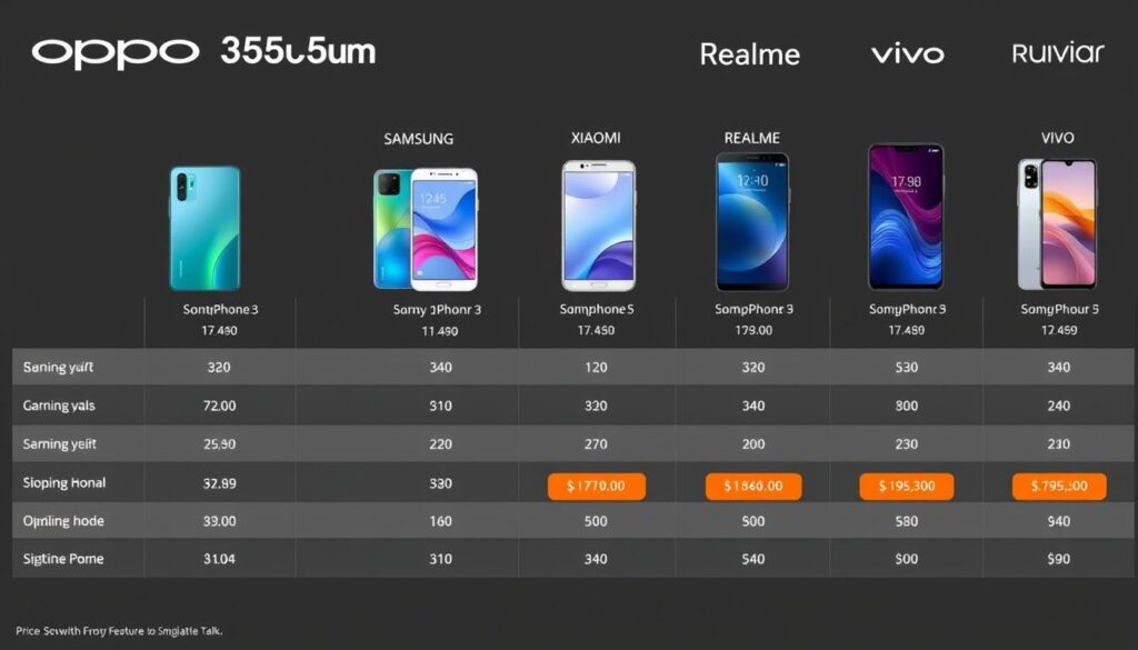 Comparison of Oppo smartphones with other brands in Bangladesh market