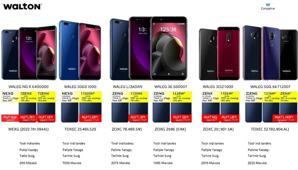 Comparison of Walton NEXG and ZENX series smartphones with price tags in Bangladesh