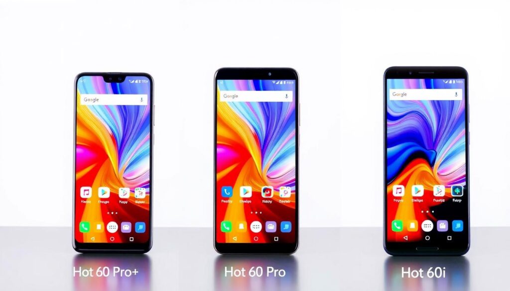 Infinix Hot series smartphones comparison showing display quality and design differences