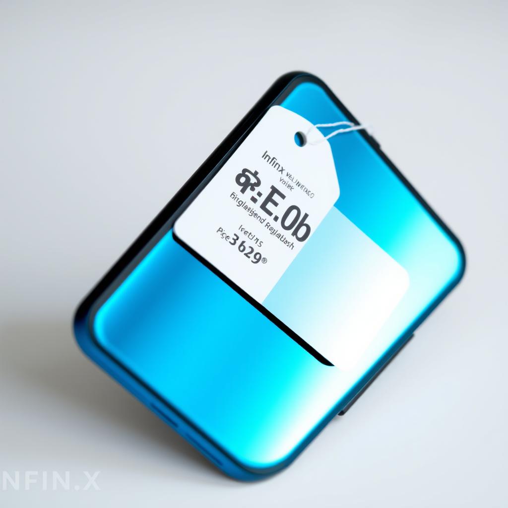 Infinix smartphone displaying its affordable price tag in Bangladesh currency