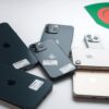 Latest iPhone models displayed with price tags in Bangladesh