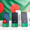 Latest itel mobile phones displayed with price tags in Bangladesh 2025