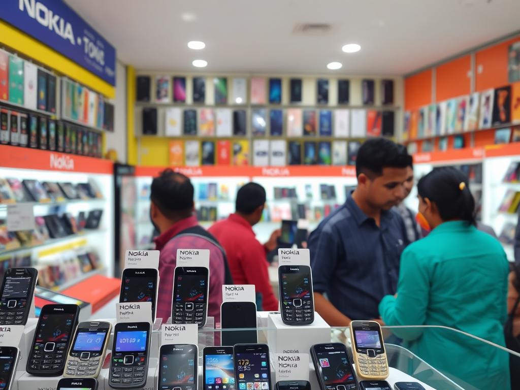 Nokia mobile phone store display in Bangladesh