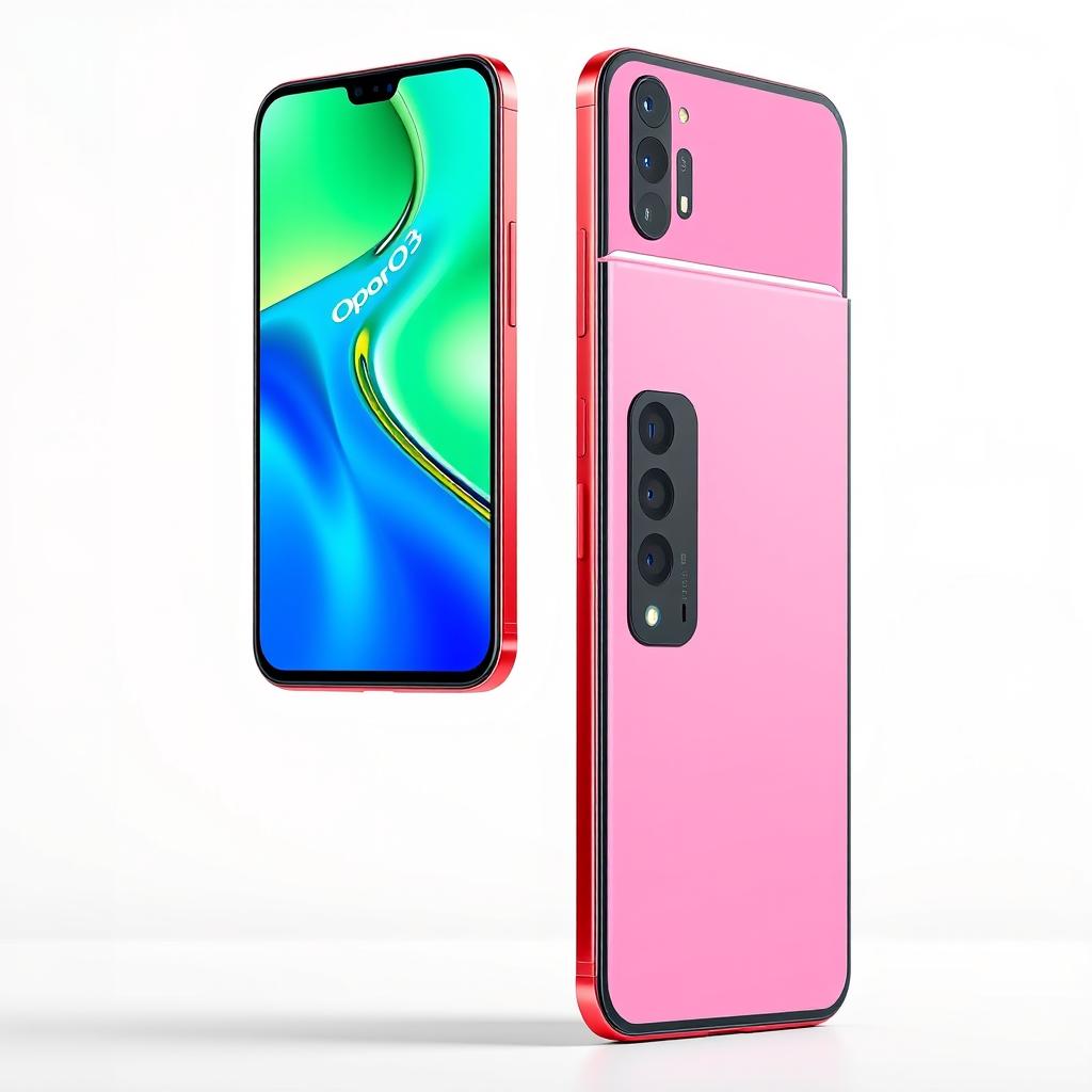 Oppo A3 smartphone showcasing its display and camera features