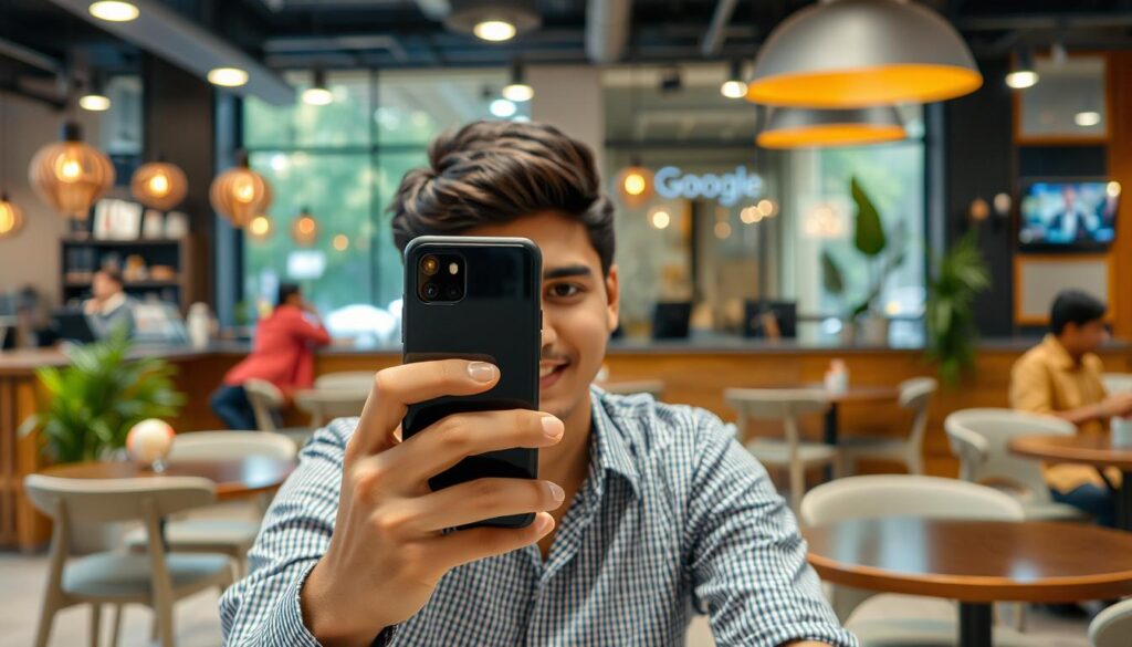 Person using Google Pixel phone in Bangladesh