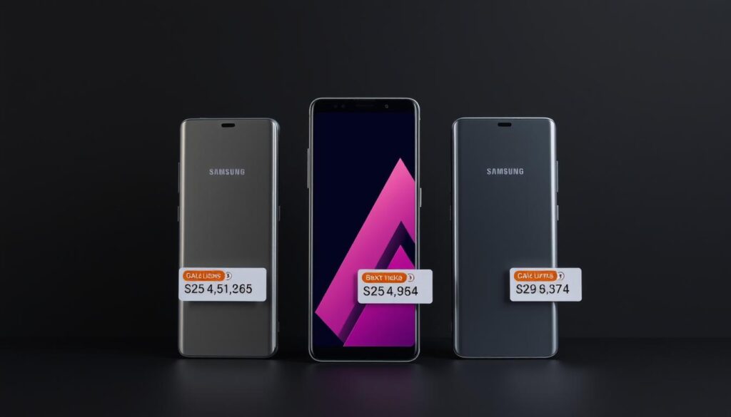 Samsung Galaxy S25 series lineup with price tags in Bangladesh