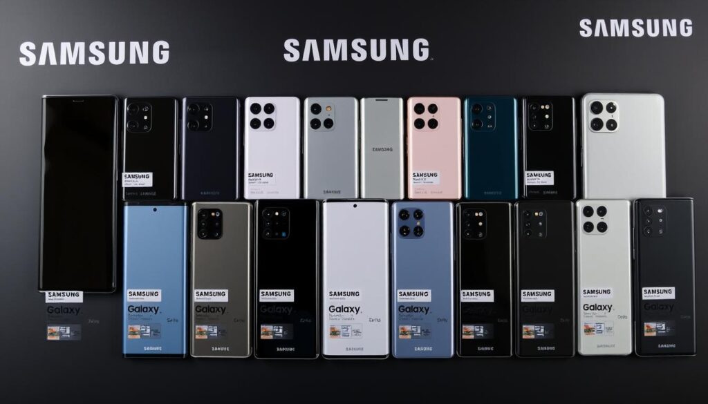 Samsung Galaxy smartphone lineup with price tags in Bangladesh 2025