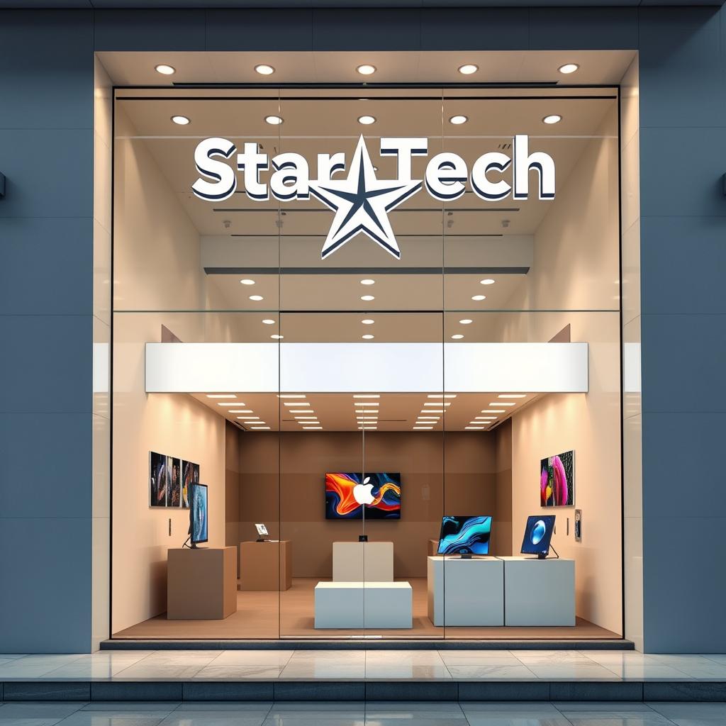 Star Tech store logo and storefront Star Tech store logo and storefront