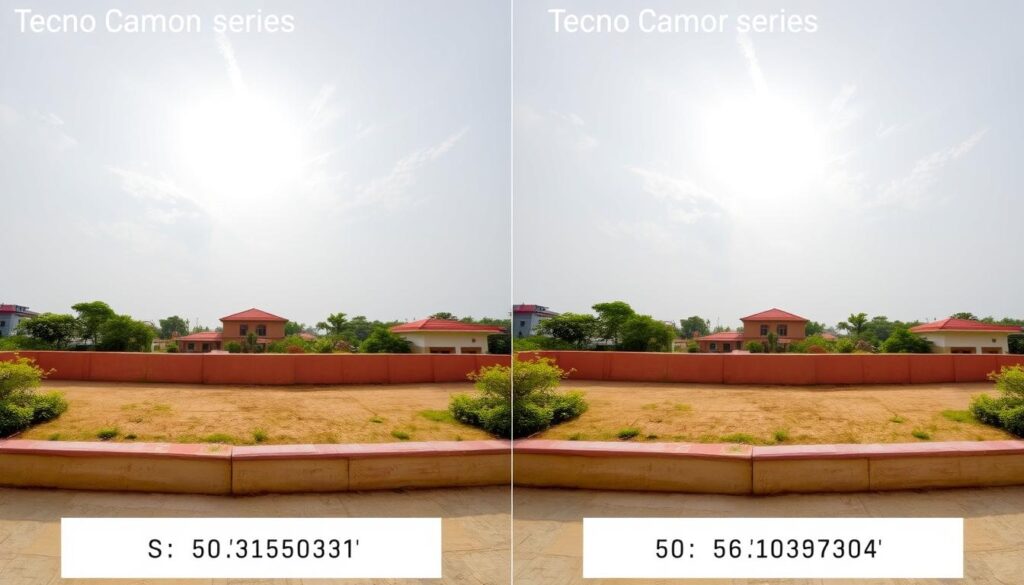 Tecno Camon series camera comparison showing photo samples from different models