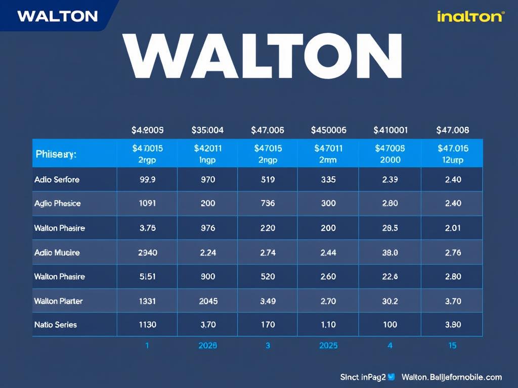Walton mobile price comparison chart showing different series in Bangladesh market