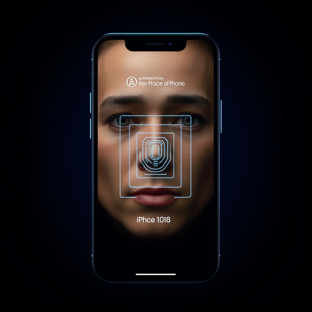 iPhone showing Face ID authentication in action iPhone showing Face ID authentication in action