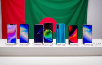 Latest Vivo smartphone models displayed with price tags in Bangladesh currency